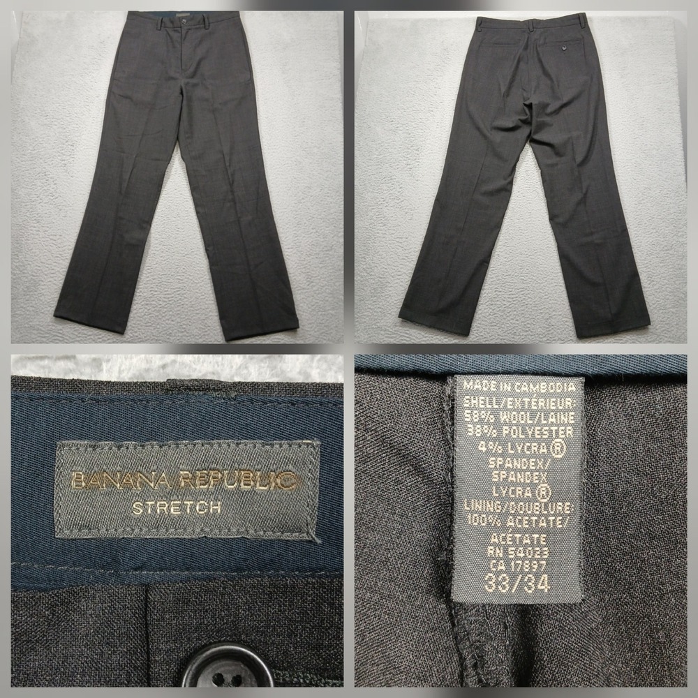 Banana Republic Stretch Men's Charcoal Dress Pants